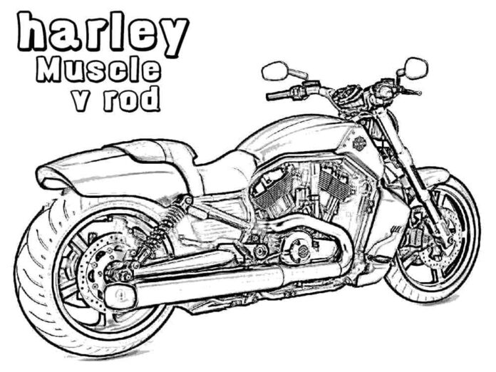 värityskirja iso moottoripyörä harley davidson