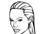 Printable coloring page of Angelina Jolie in a beautiful hairstyle