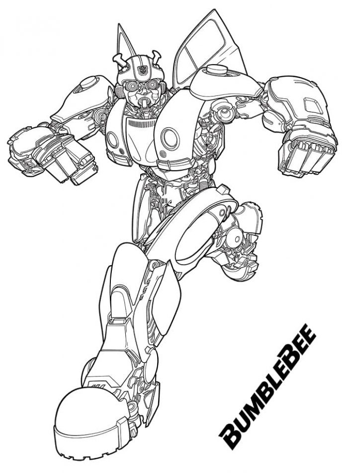 Coloring book Bumblebee the transformers robot for kids