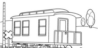 Coloring page Chase has background of Paw patrol train