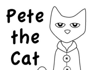 Ausmalbogen Pete die Katze