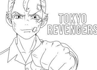 Druckfähiges Tokyo Revengers-Malbuch