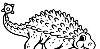 värityskirja ankylosaurus syö lehtiä