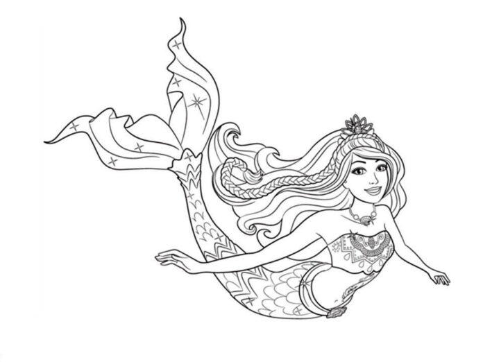 coloring book barbie swims printable for kids