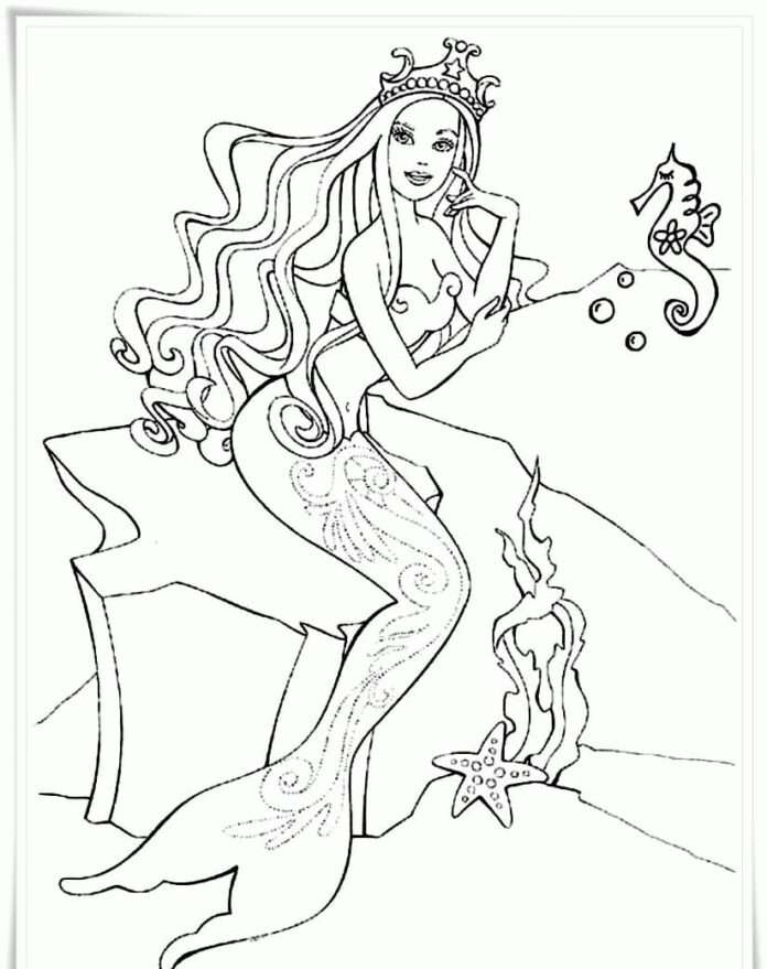 livre de coloriage barbie mermaid in the water imprimable pour filles