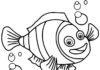 feuille de coloriage poisson-clown poisson ondulant