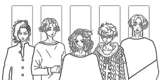 coloring page of Tokyo Revengers characters