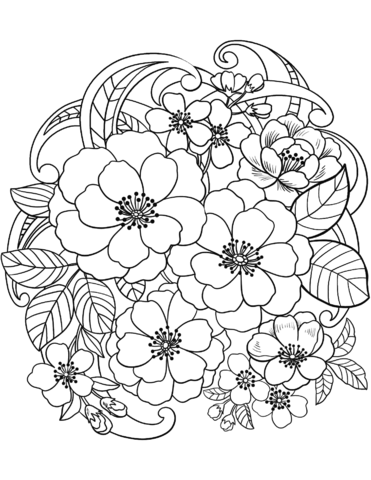 malebog buket af tusindfryd blomster
