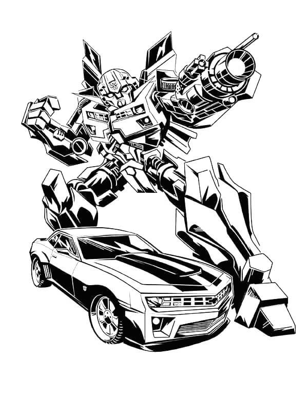 Malbuch Chevrolet mit Roboter - Transformers