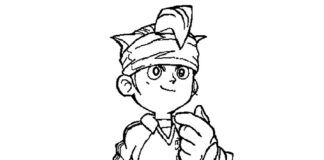 coloring page ball boy inazuma eleven cartoon