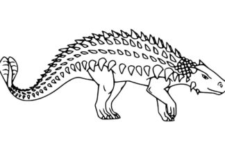 libro da colorare stampabile di un anchilosauro che cammina