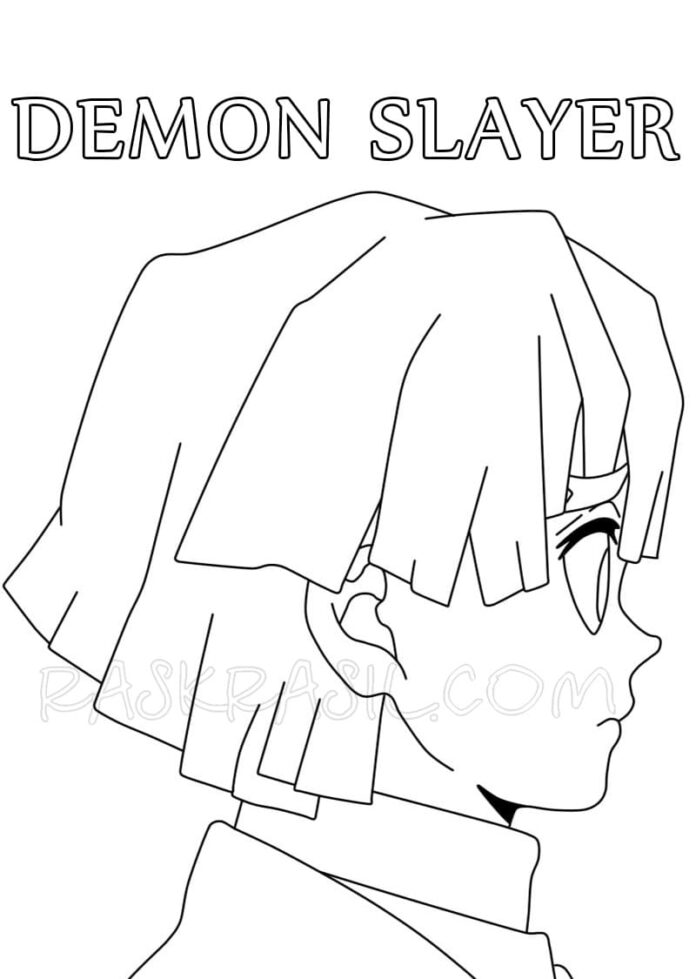 coloring page demon slayer from zenitsu demon slayer cartoon