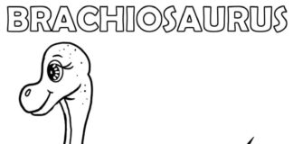 Brachiosaurus dinosaurus omaľovánky na vytlačenie