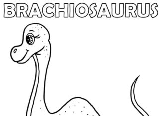 Brachiosaurus dinosaurus dinosaur farvelægningsbog til udskrivning