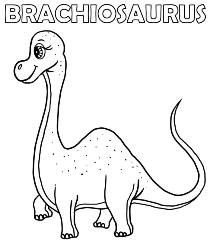 utskrivbar brachiosaurus dinosaurie målarbok