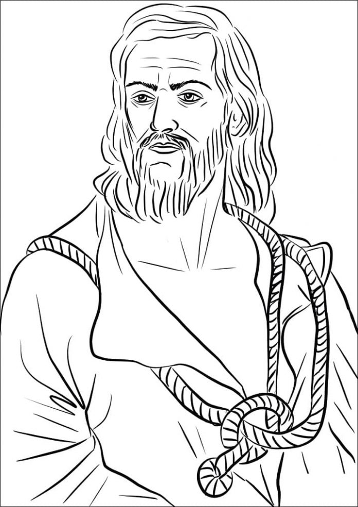 coloring page of a mature man