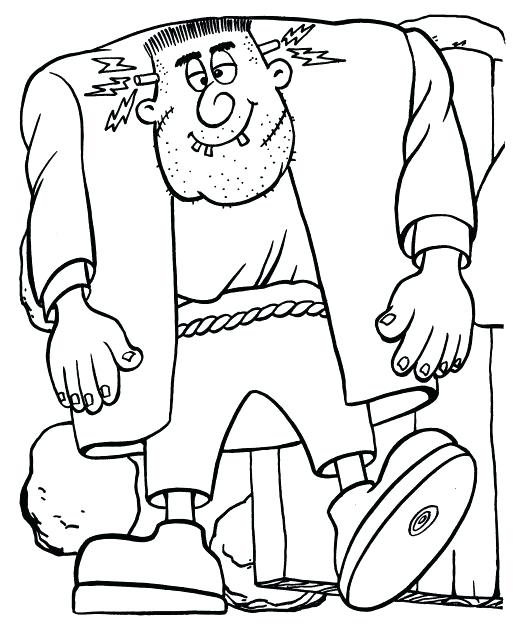 coloring page large frankenstein cartoon character