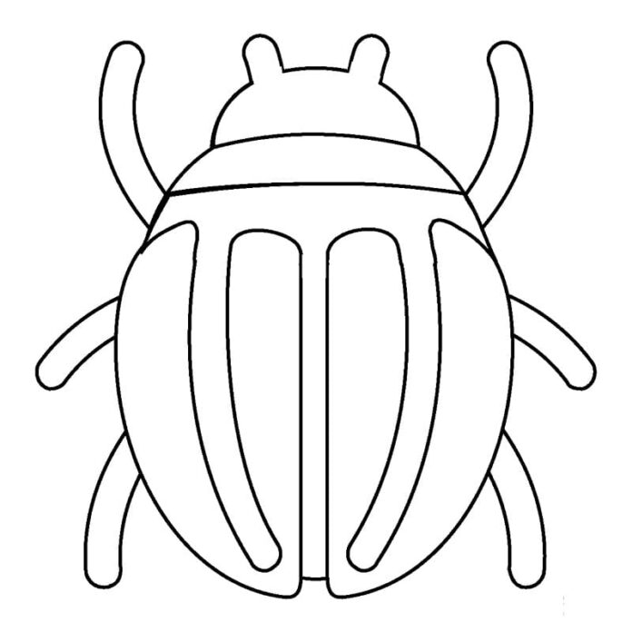 farvelægning af stor bille til børn til udskrivning