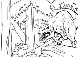 coloring page two dinosaurs