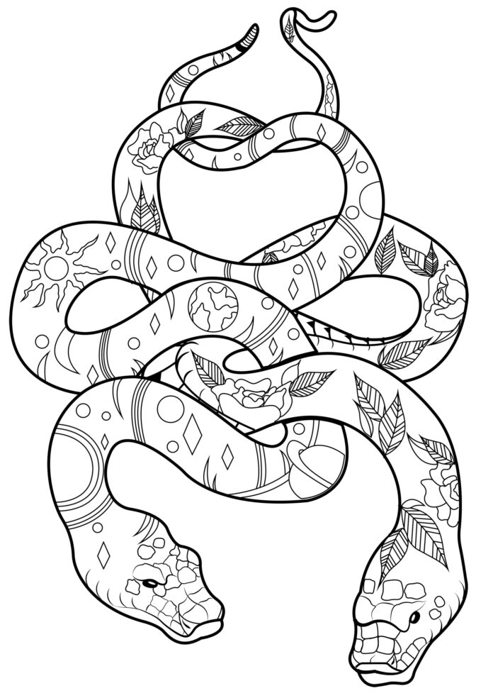 蛇の塗り絵