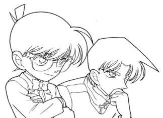 coloring page of the two intended characters
