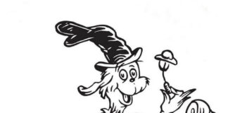 Malvorlage von zwei Zeichentrickfiguren grüne Eier und Schinken