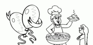 coloring page barbecue day