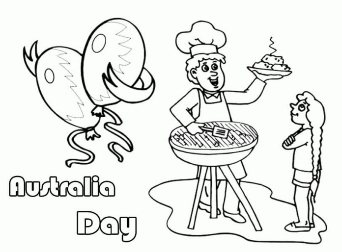 coloring page barbecue day