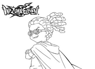 farvelægning af pige med runde briller fra inazuma eleven tegneserie