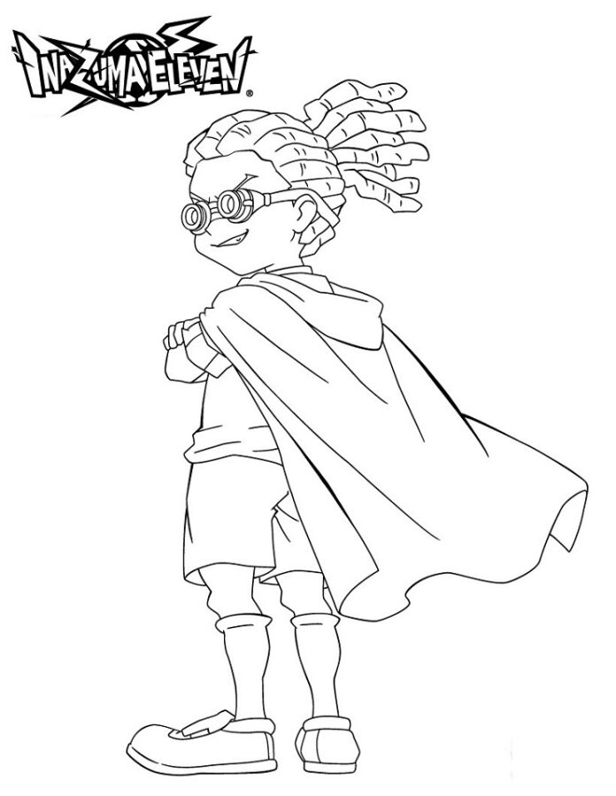 イナズマイレブンの丸メガネの女の子の漫画の着色ページ