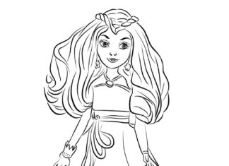 coloring page fairy girl descendants printable