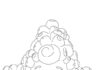 página de coloração de menina com cabelos encaracolados de guppies de bolhas de desenho animado