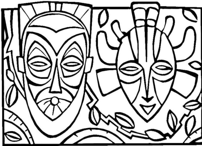 maľovanky podivné masky ľudovej kultúry z afriky