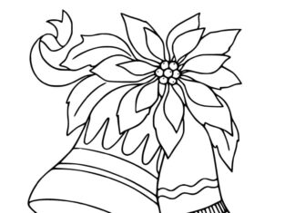 livro de colorir sinos decorado com uma flor de pônsation