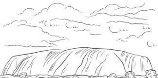 coloring page rock formation