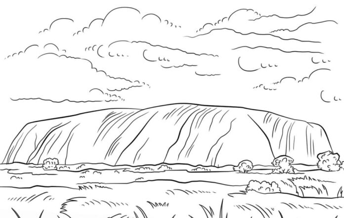 coloring page rock formation