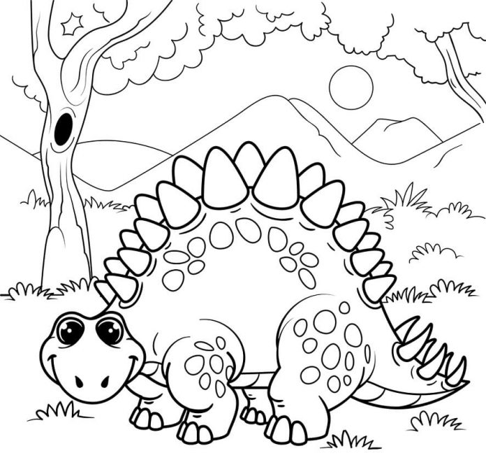 Coloring book reptile in a beautiful picture of nature