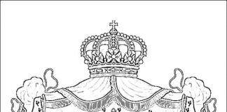 coloring page emblem of Sweden