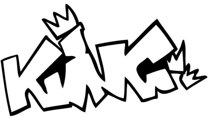 färgläggning av graffiti med ordet KING