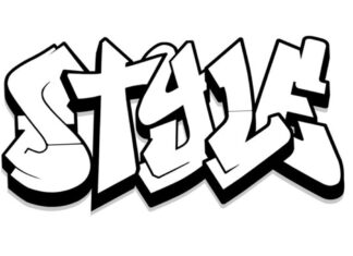 farvelægning af graffiti med ordet STYLE