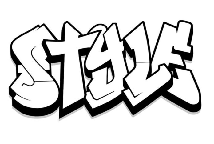Ausmalen von Graffiti mit dem Wort STYLE