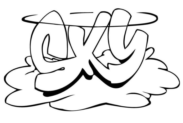 coloring book graffiti with the word SXY