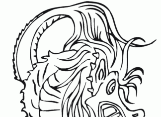 Coloring page of a menacing beast with sharp claws
