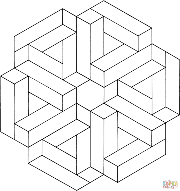 着色シート 錯視の長方形と三角形