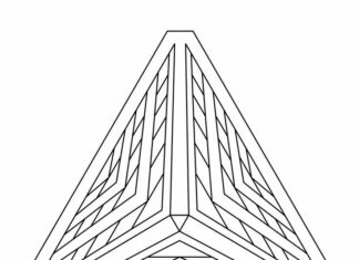 Färgläggning illusion optisk triangel utskrivbar