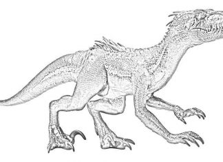 Nyomtatható Jurassic Park indoraptor színezőkönyv