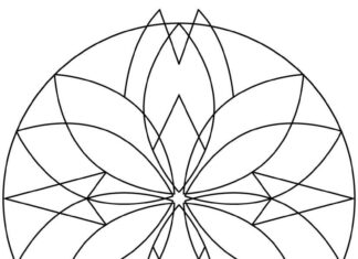 feuille de coloriage kaléidoscope cercle avec motifs