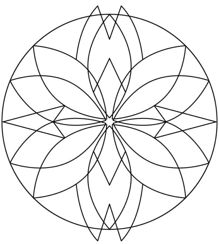 feuille de coloriage kaléidoscope cercle avec motifs