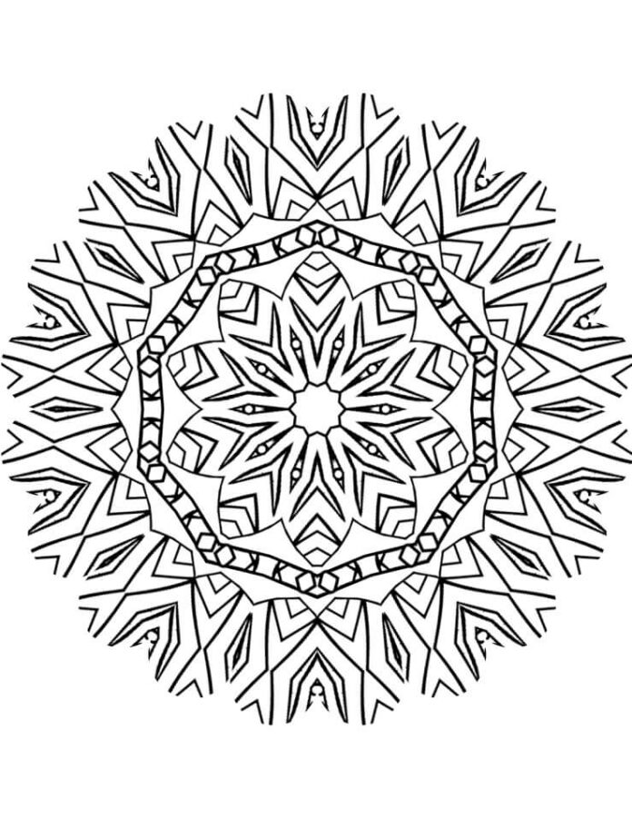 coloring page kaleidoscope in patterns