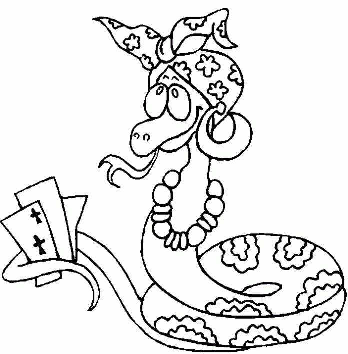King cobra coloring book with printable cards